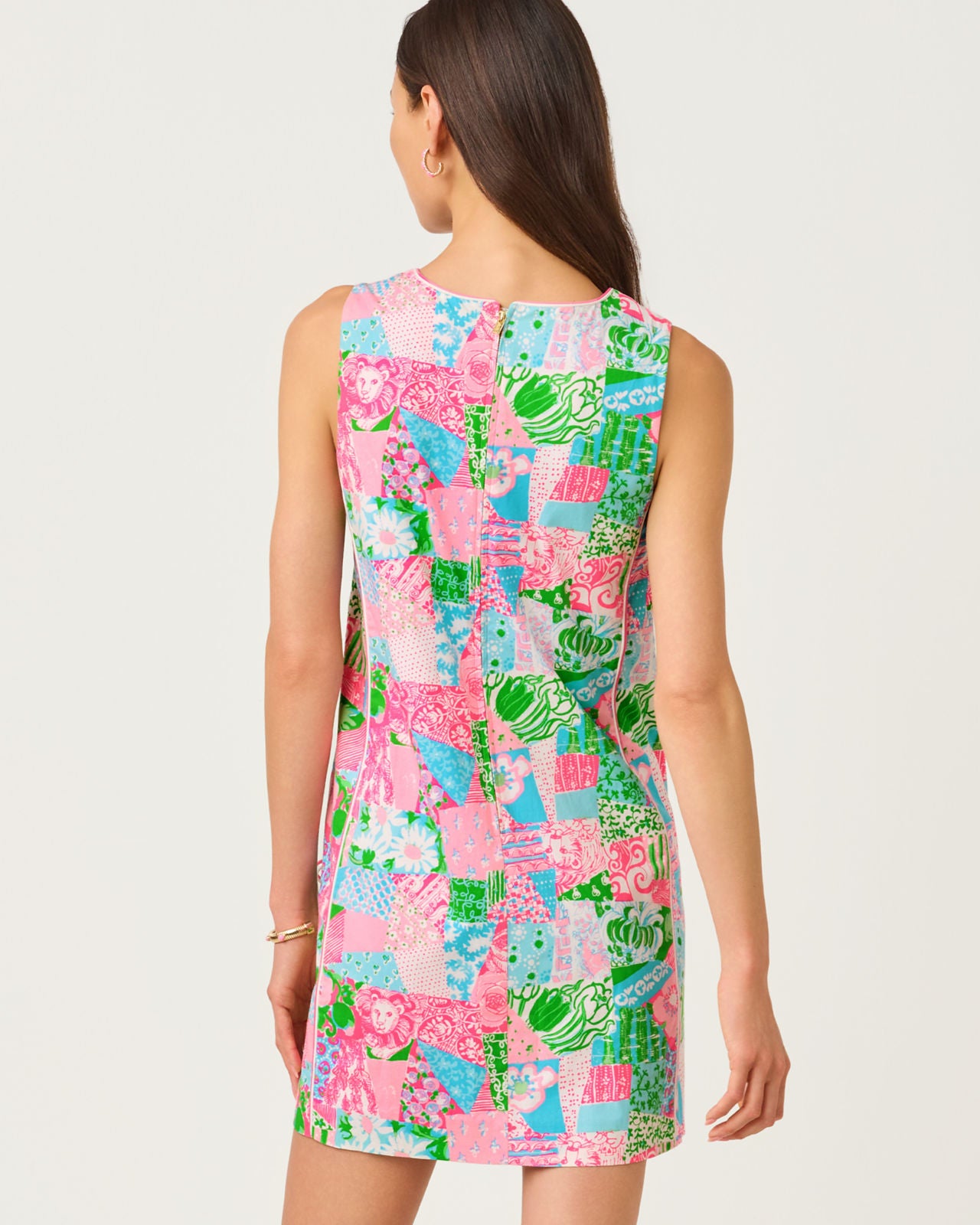 Ettie Stretch Shift Dress  Multi Crazy Quilt