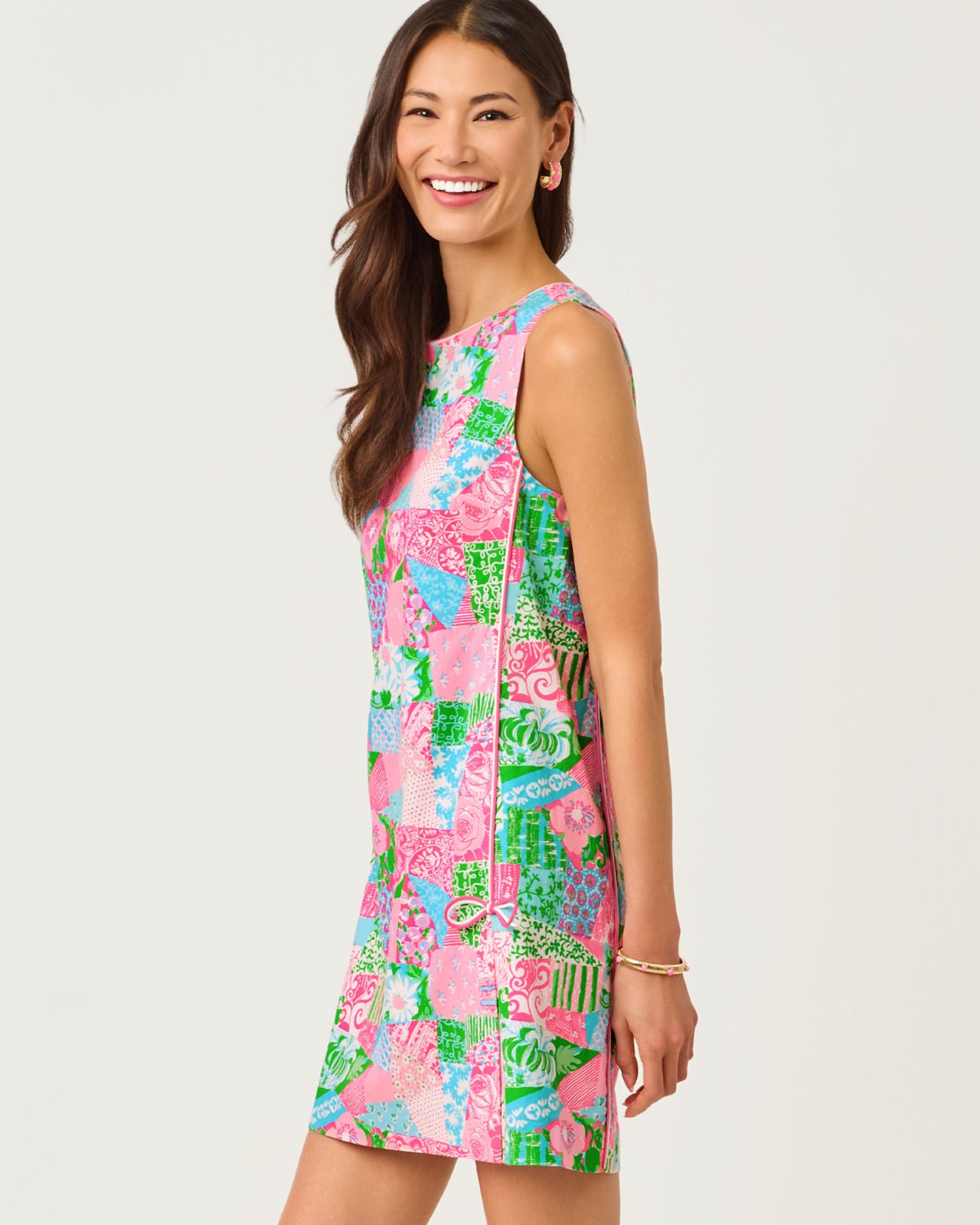 Ettie Stretch Shift Dress  Multi Crazy Quilt