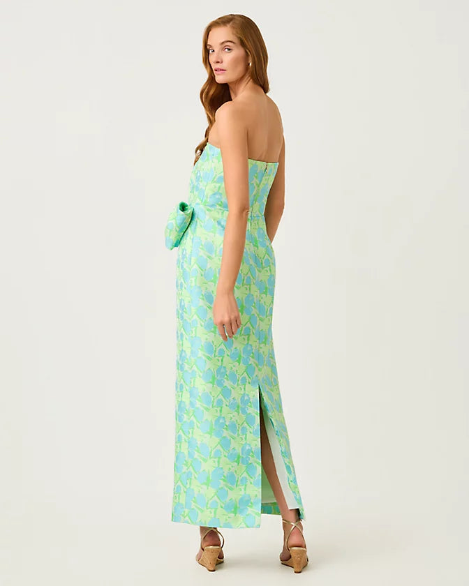 Tiernan Maxi Dress - Capri Blue/Tulip Tango