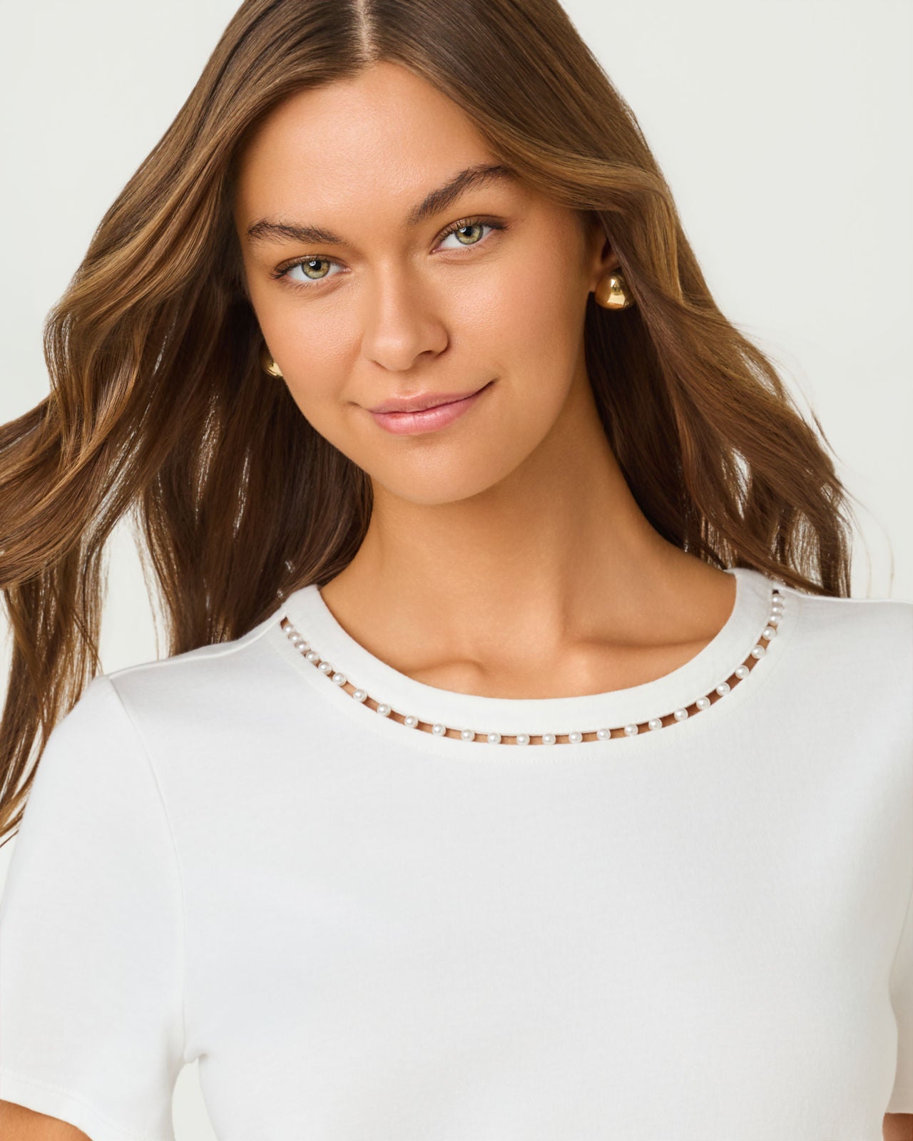 Clairmont Pearl Knit Top Resort White