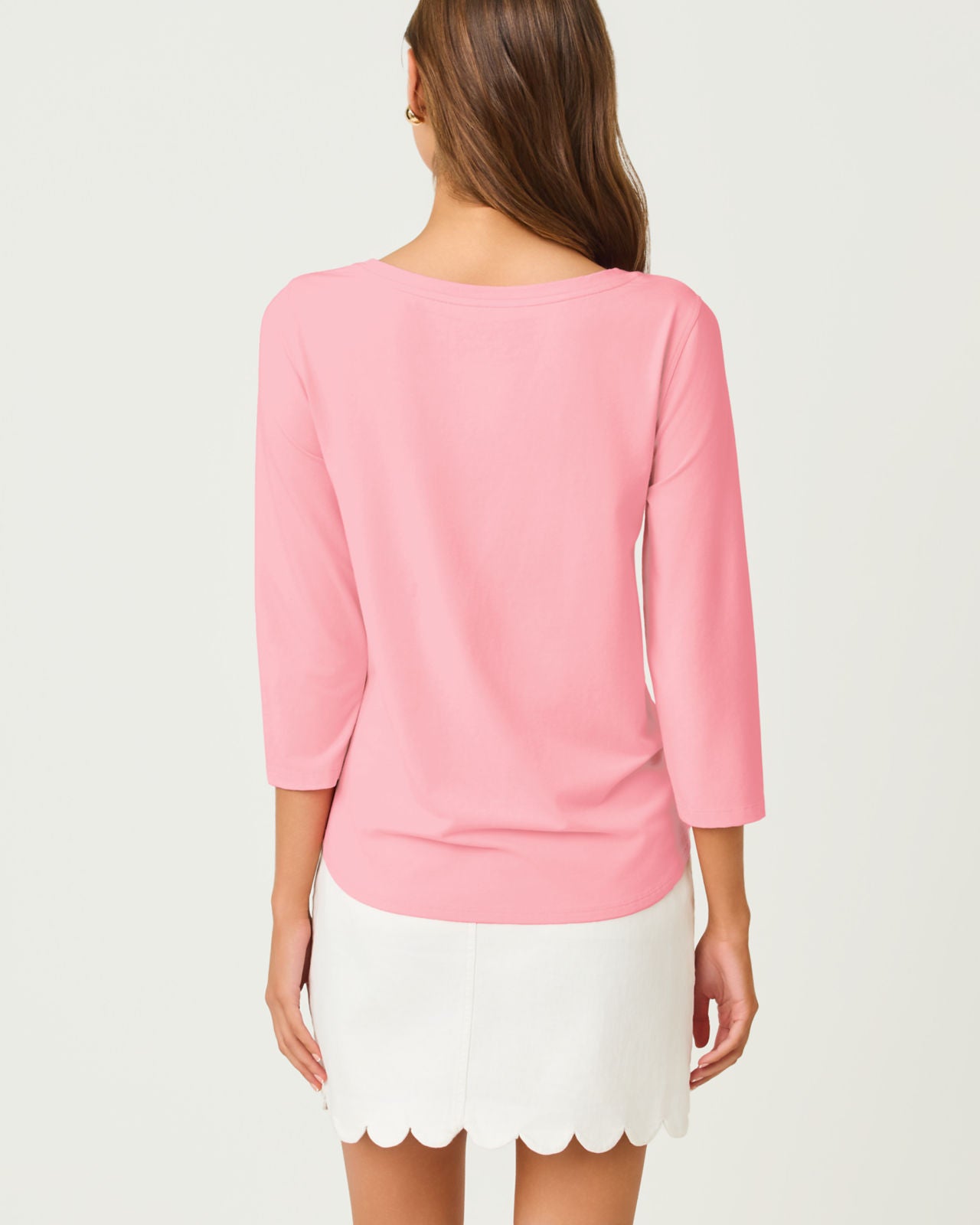 Key West 3/4 Sleeve Top Conch Shell Pink