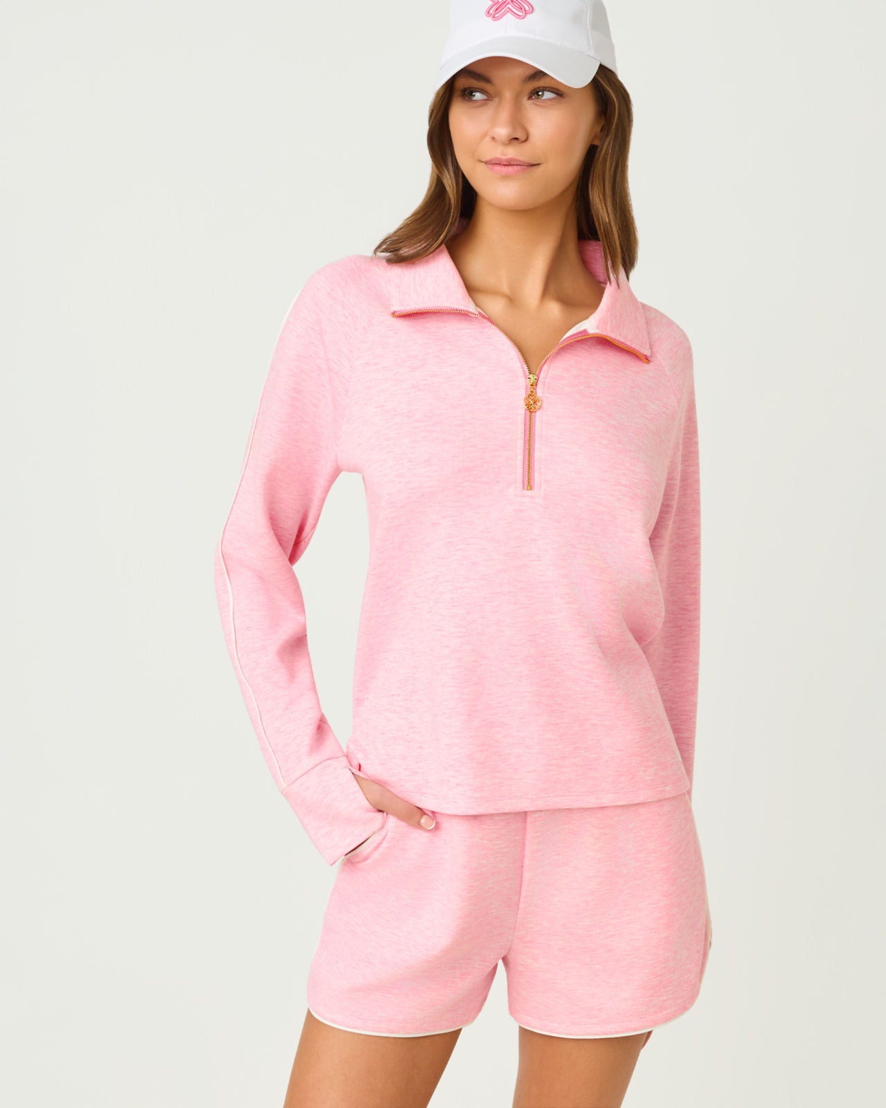 Galvin Short UPF 50+ Heathered Conch Shell Pink