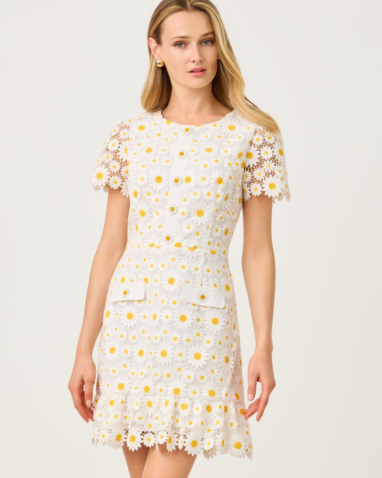 Peyton Skirted Romper Resort White Fresh As A Daisy Lace