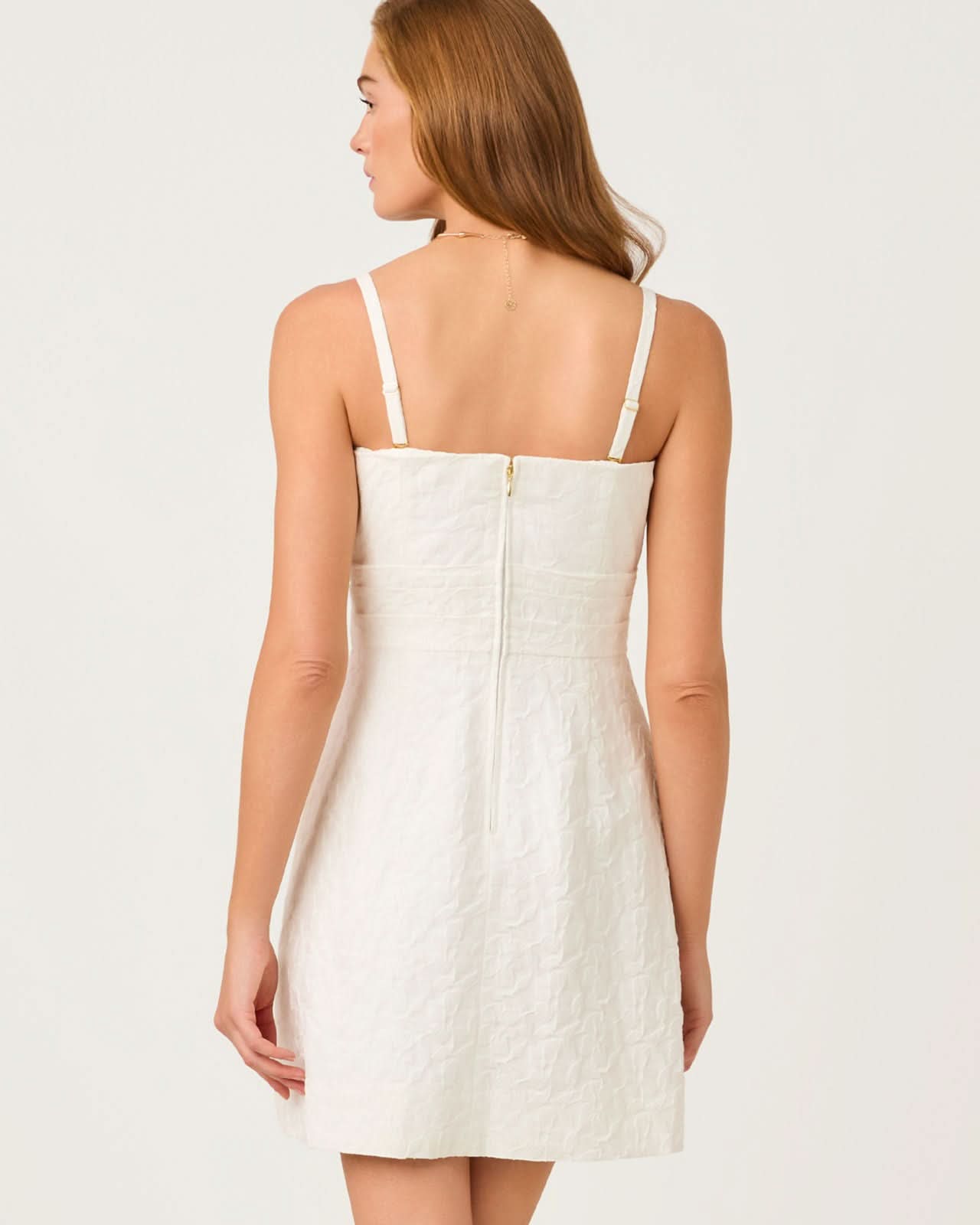 Amra Strapless Dress Resort White Floral Stretch Jacquard