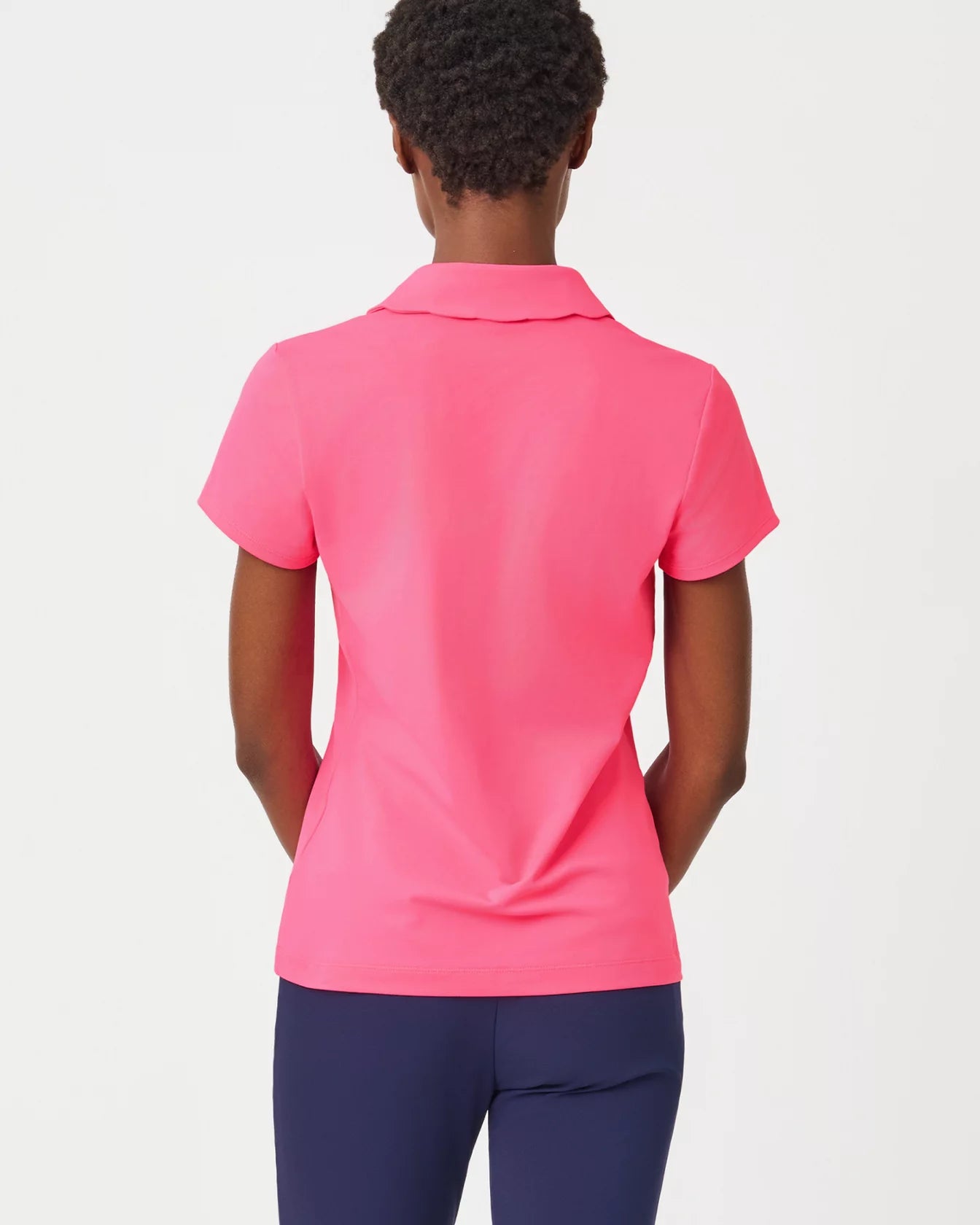 Frida Scallop Polo Upf 50 In Cherry Blossom Pink