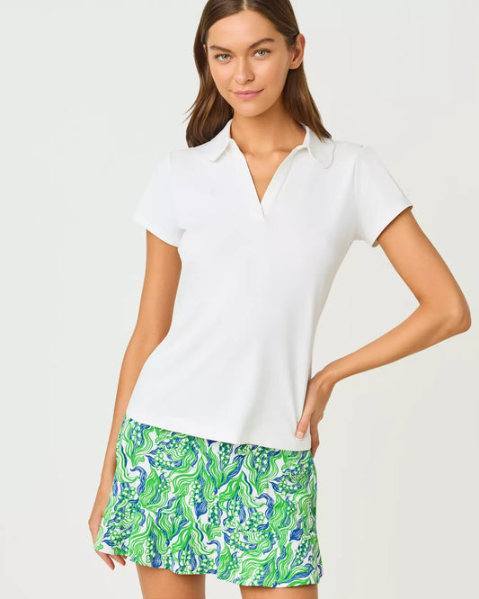 Frida Scallop Polo UPF 50+ In Resort White