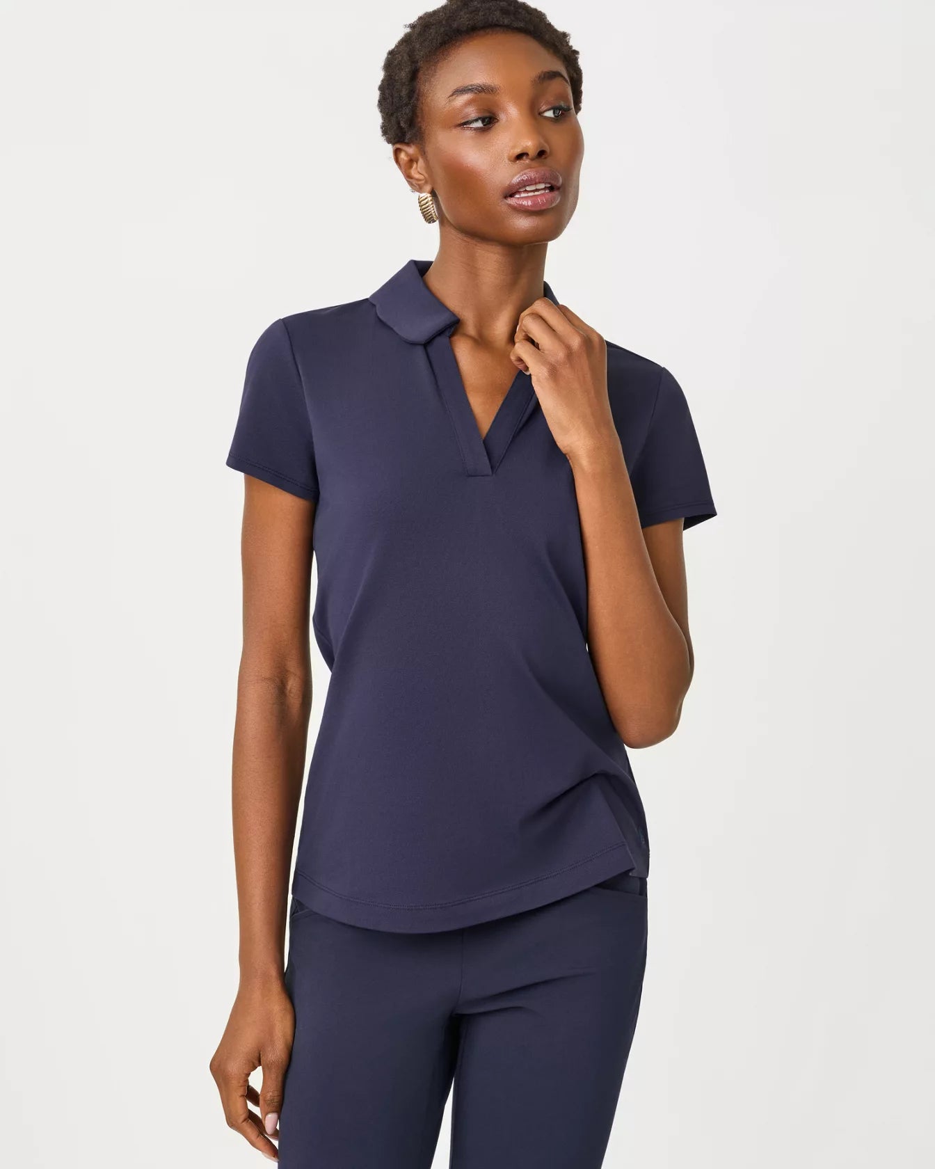 Frida Scallop Polo UPF 50+ In True Navy