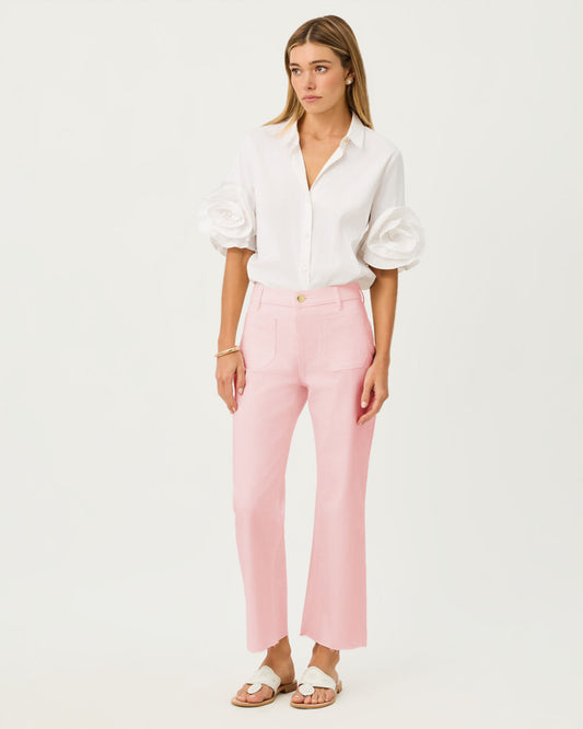 Harleen High Rise Crop Jean Pink Muse