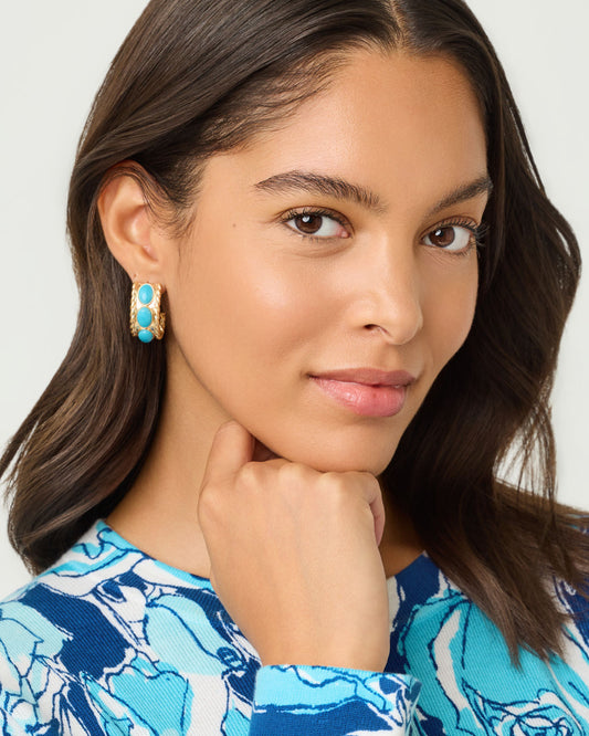 Sunshine Grove Hoop Earrings Turquoise Tide