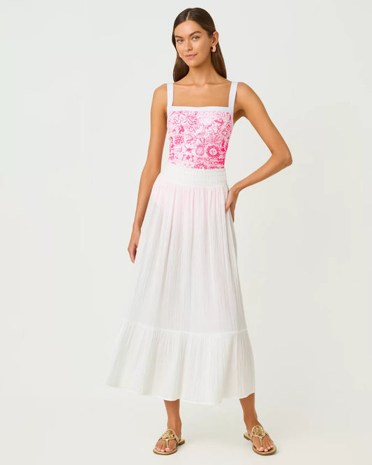 Enzo Maxi Skirt Coverup In Resort White