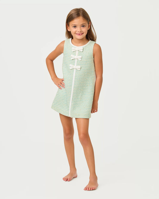 Mini Aria Shift Dress Capri Blue Fantasy Boucle