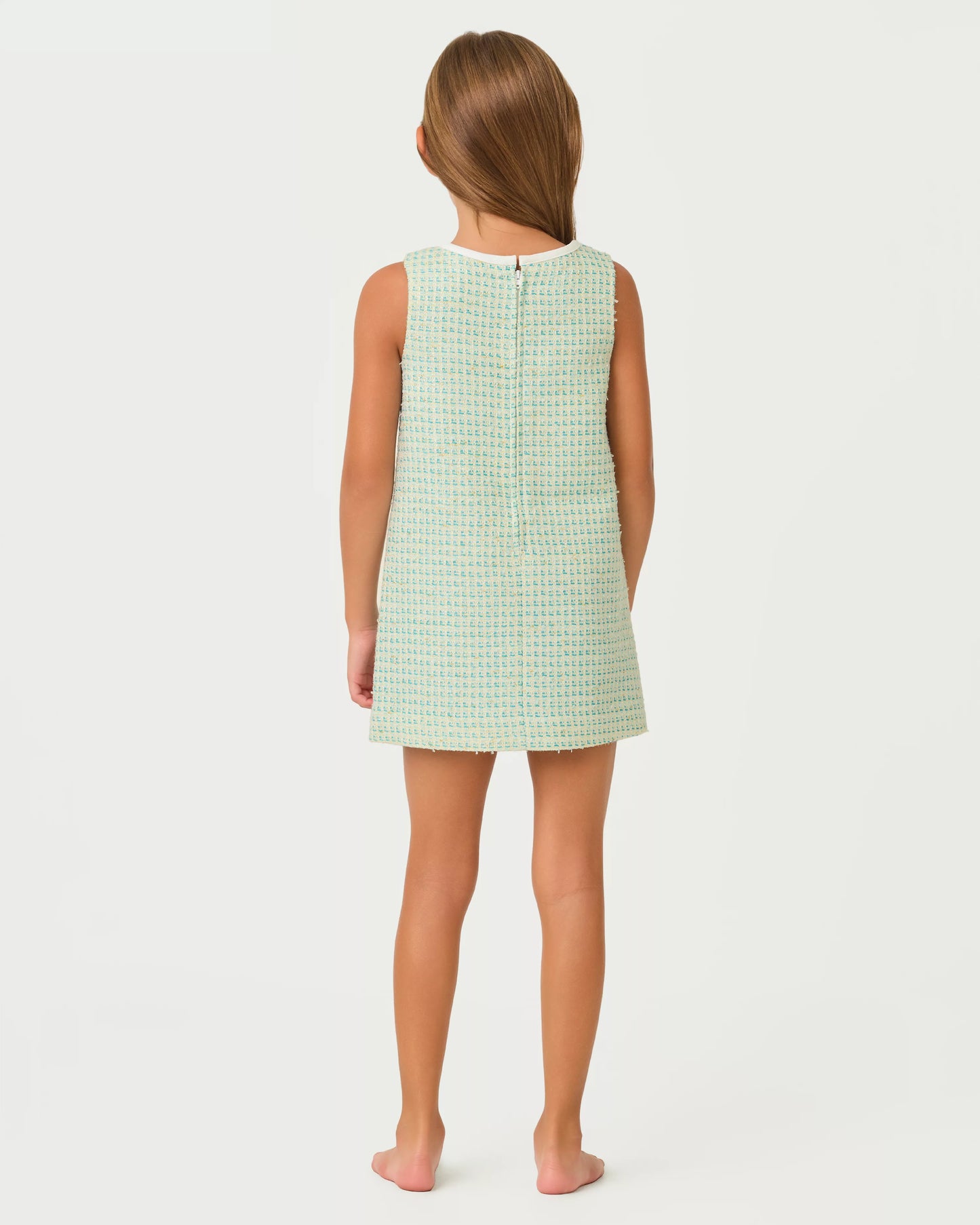 Mini Aria Shift Dress Capri Blue Fantasy Boucle