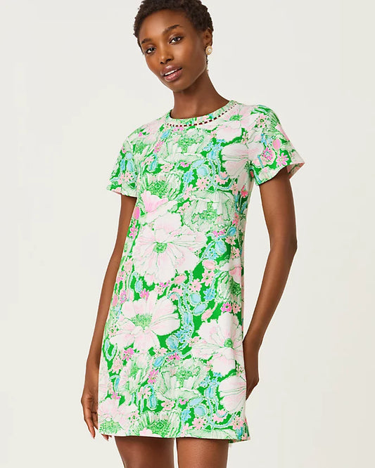 Cody Short Sleeve Dress - Putting Green/Poppyland