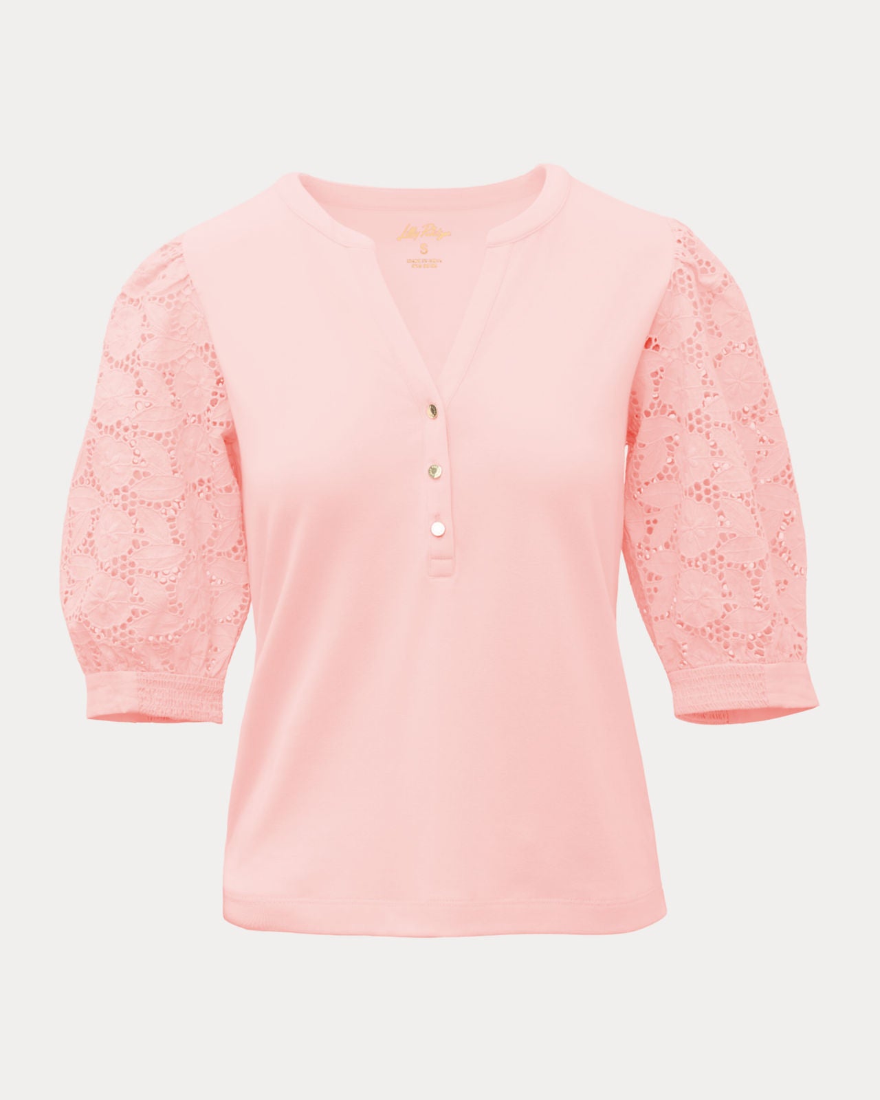 Ronson Eyelet Knit Top Pink Muse