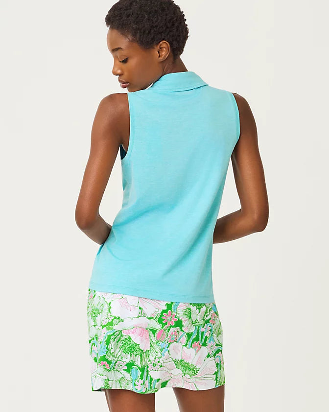 Dune Sleeveless Polo UPF 50+ - Heathered Capri Blue