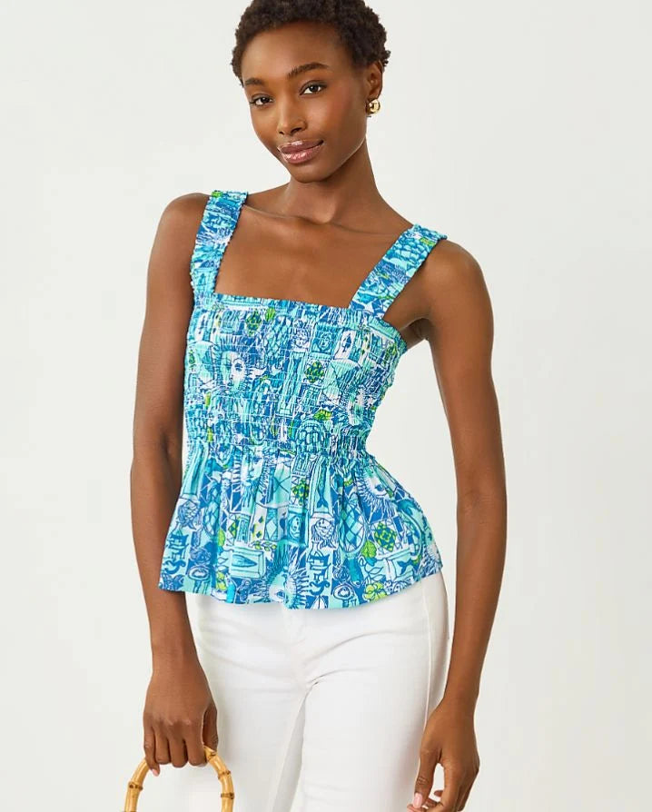 HADLY SMOCKED TOP - MINT CONDITION - HARLILLYQUIN