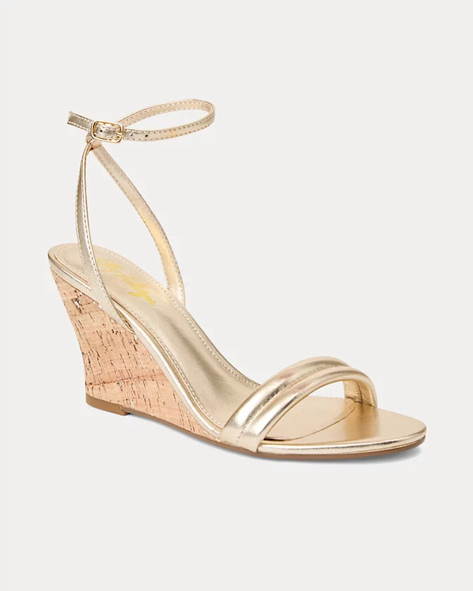 Junie Wedge In Gold Metallic