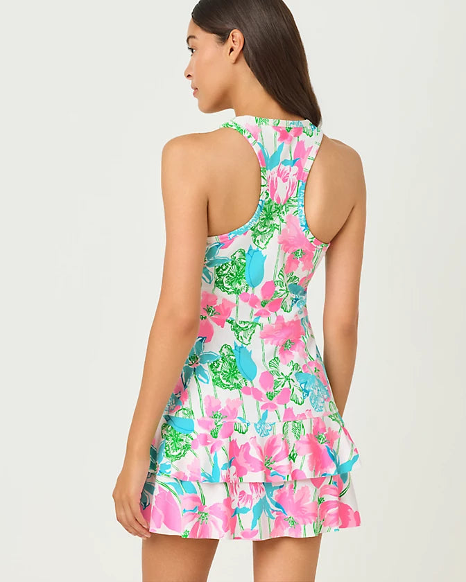 Lunan Active Dress UPF 50 - Resort White/Viney Liney