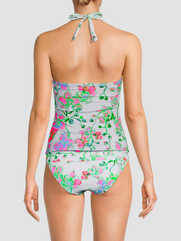 JAMILA TANKINI TOP - MULTI - ORCHIDS ON THE AVENUE ENGINEERED TANKINI