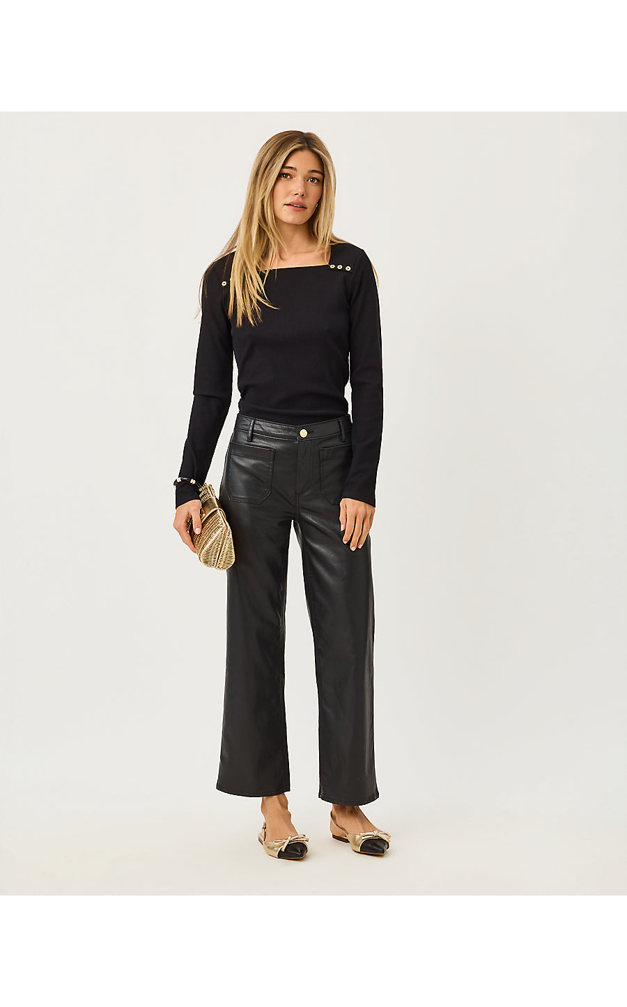 BEATY LONG SLEEVE KNIT TO - NOIR