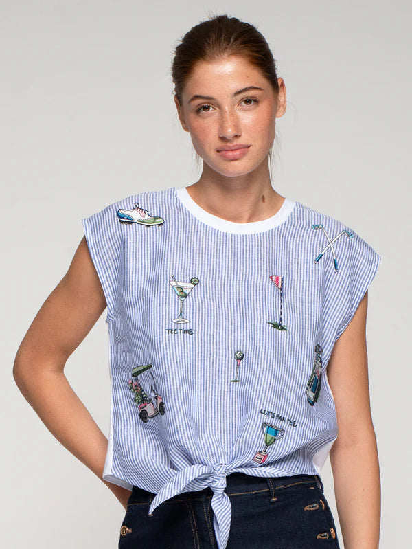 BLUE STRIPED T-SHIRT GOLF KNOT