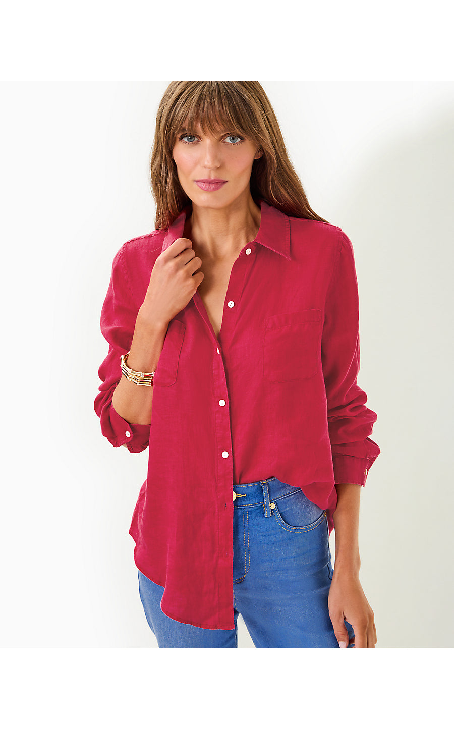 SEA VIEW BUTTON DOWN - MALBEC RED