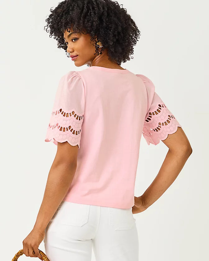 SEBENE KNIT TOP - PINK MUSE
