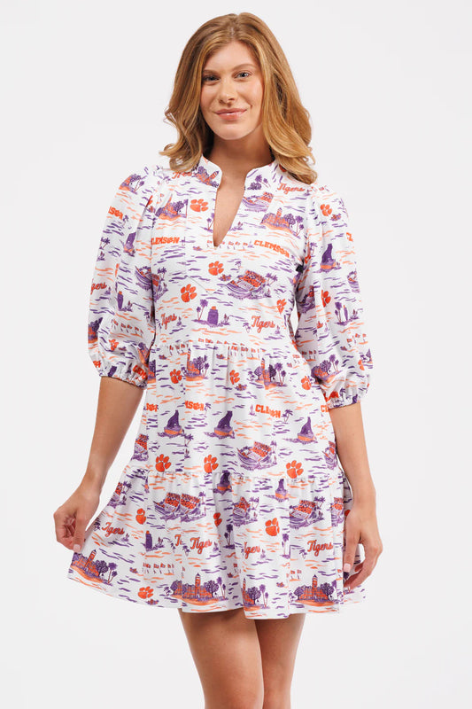 THE TORY DRESS - CLEMSON TOILE
