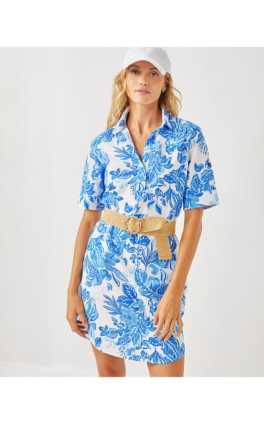 LEONIE SHIRT DRESS - AZURE - SOLEIL