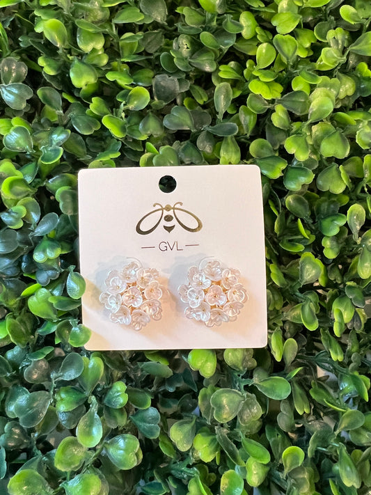 PALM FLORAL STUD EARRINGS