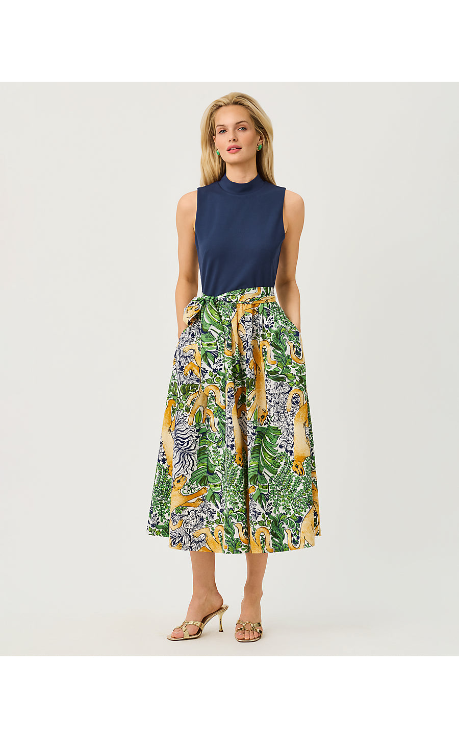 PRIMA MIDI DRESS - MULTI - PALM PROWL