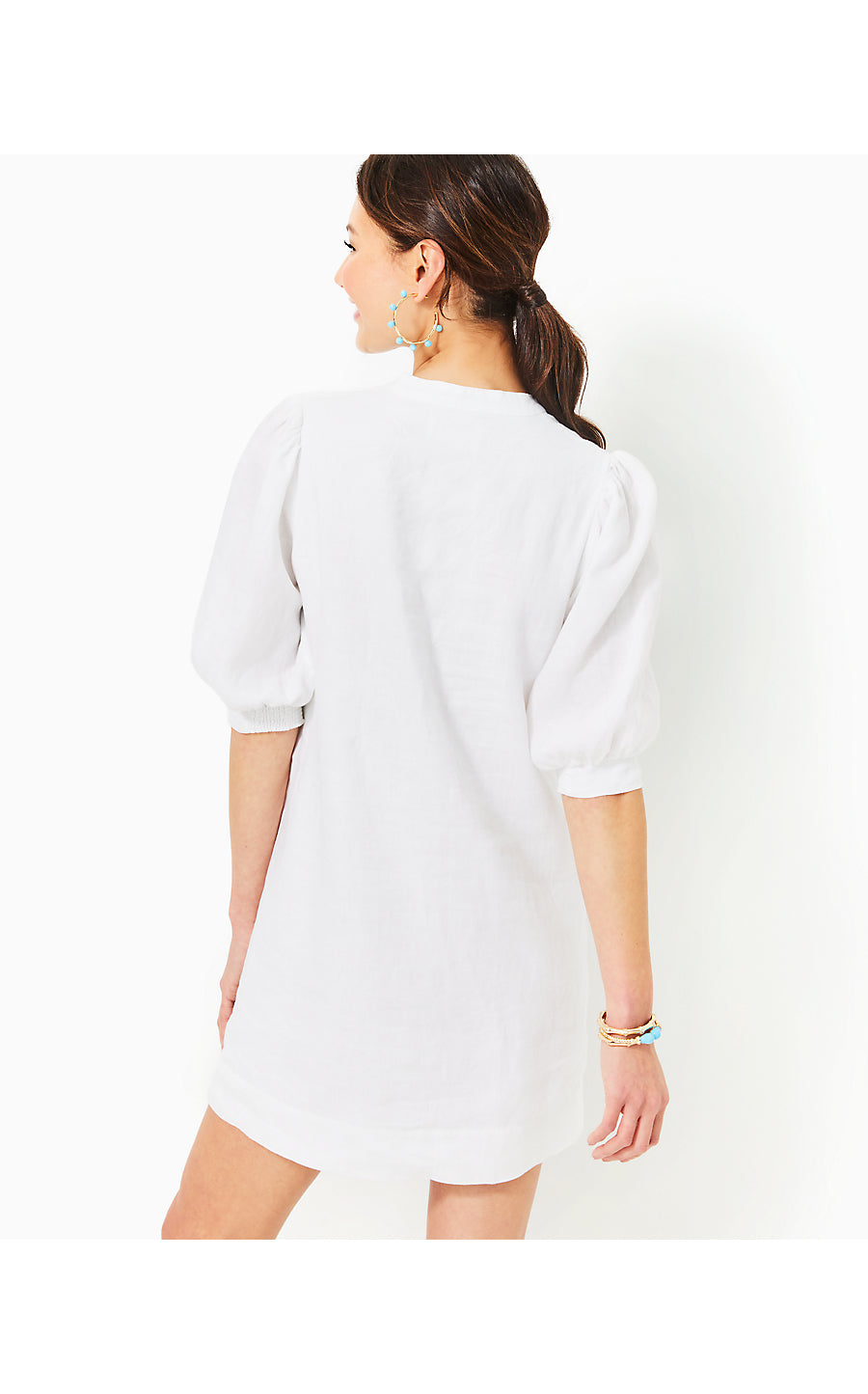 MIALEIGH ELBOW SLEEVE LIN - RESORT WHITE