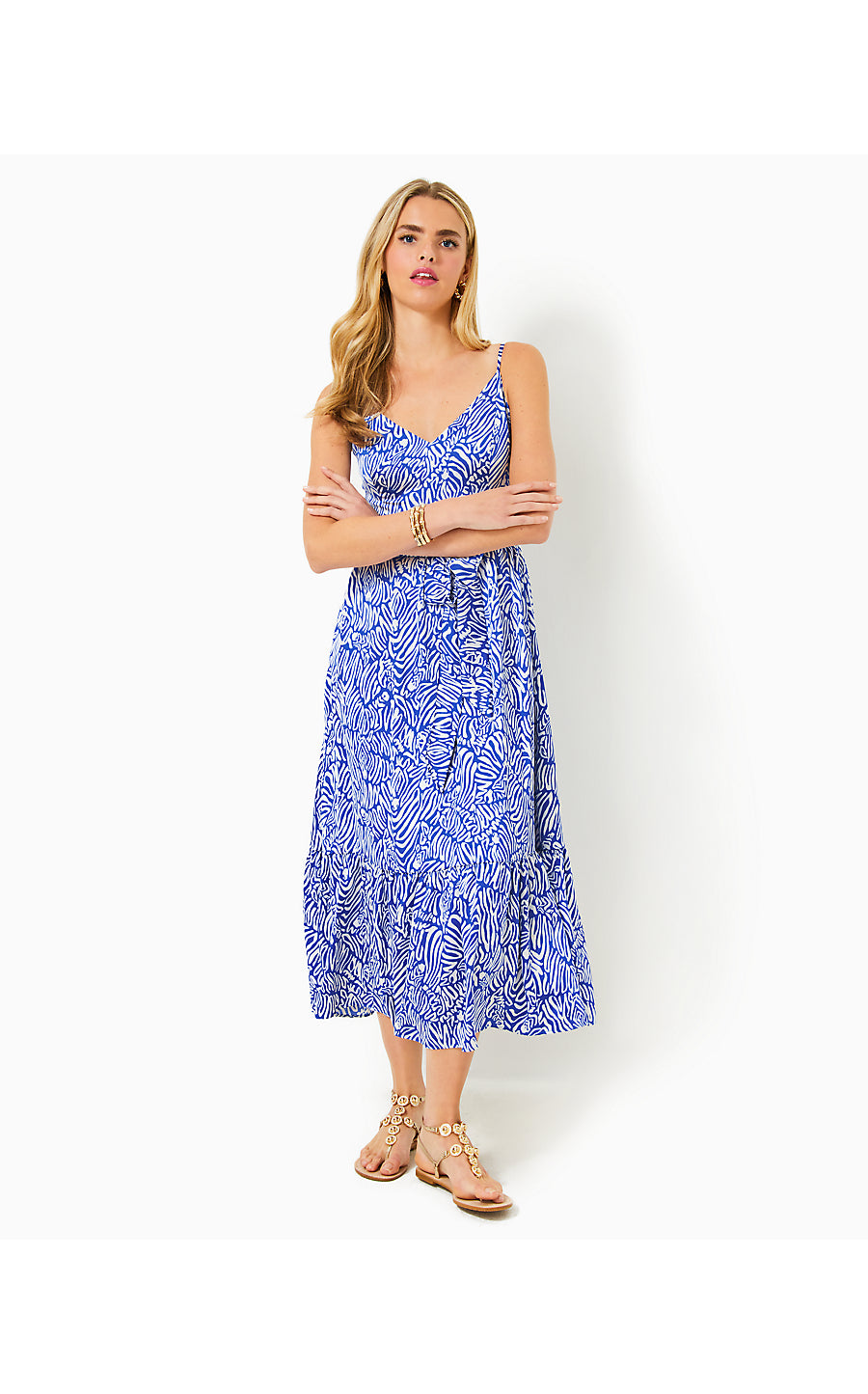 MARCELINA MIDI DRESS - MARTINIQUE BLUE - ZEE BEBE