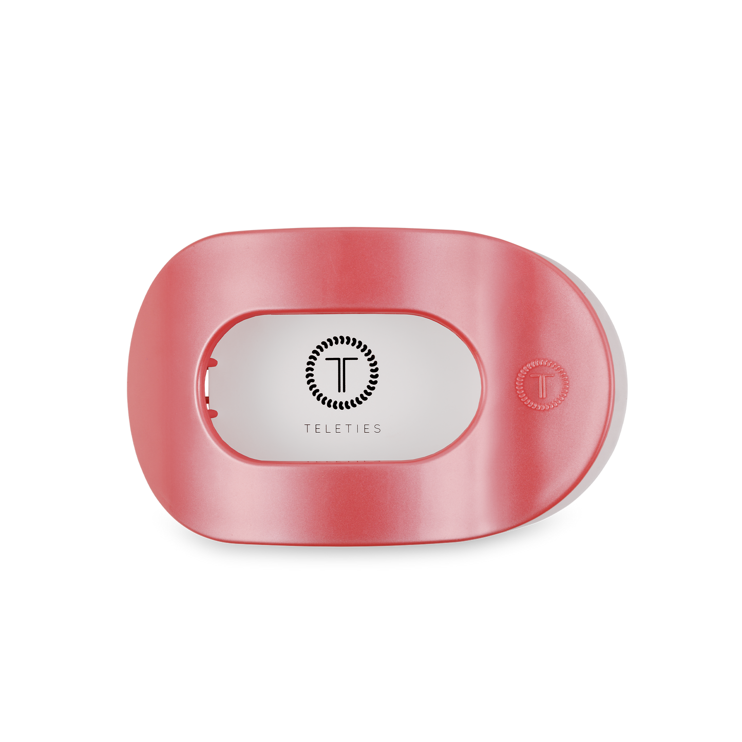 TELETIES - Round Flat Hair Clip | Medium | Calming Coral