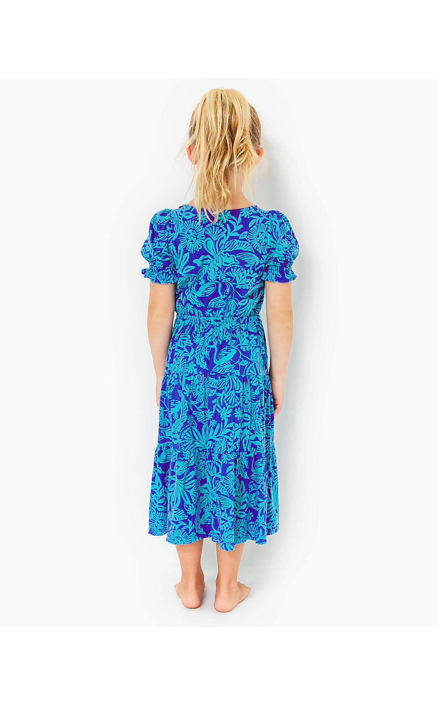 DEAN MIDI DRESS - MARTINIQUE BLUE - JUNGLE OASIS