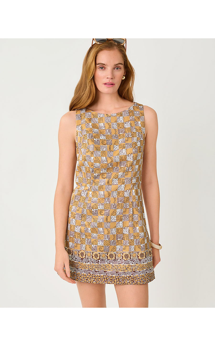 ORIANA SHIFT ROMPER - ICED LATTE - LIL CHEETAH CHECKS ENGINEERED ROMPER