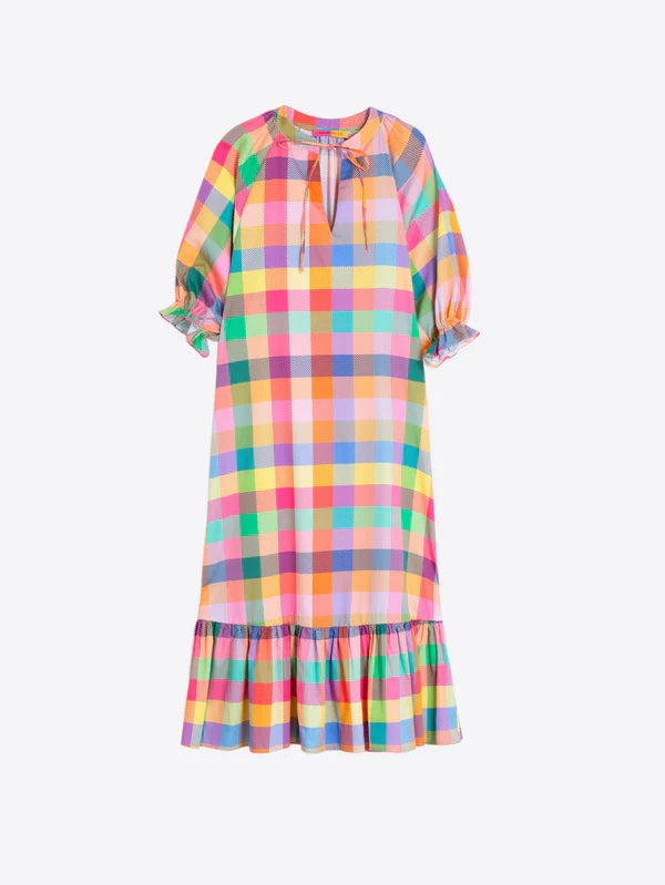 MULTICOLOR GINGHAM PLAID DRESS