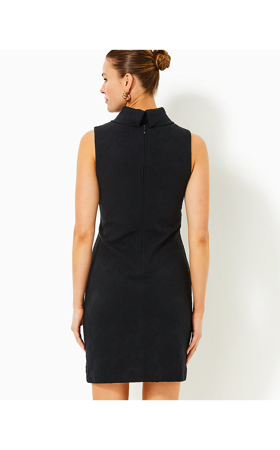 DAISEE DRESS - NOIR - KNIT PUCKER JACQUARD