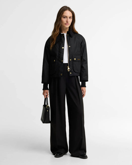 BARBOUR CROPPED BEADNELL- BLACK