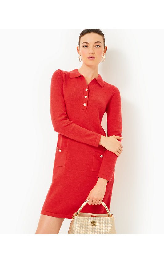 ADALENA SWEATER DRESS - ROCOCO RED