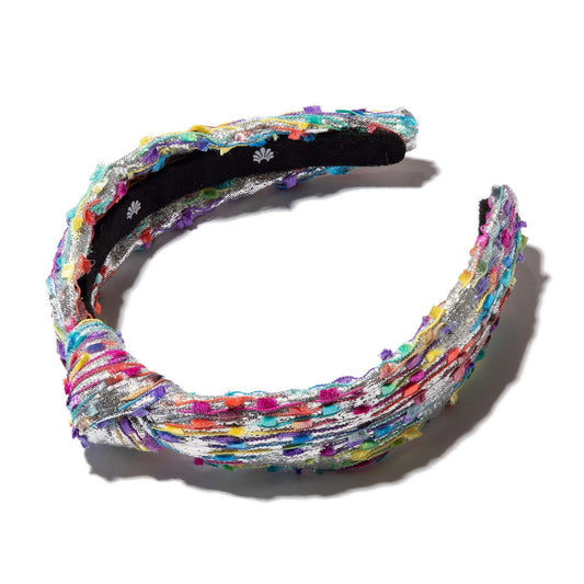 Silver Kids Metallic Confetti Knotted Headband