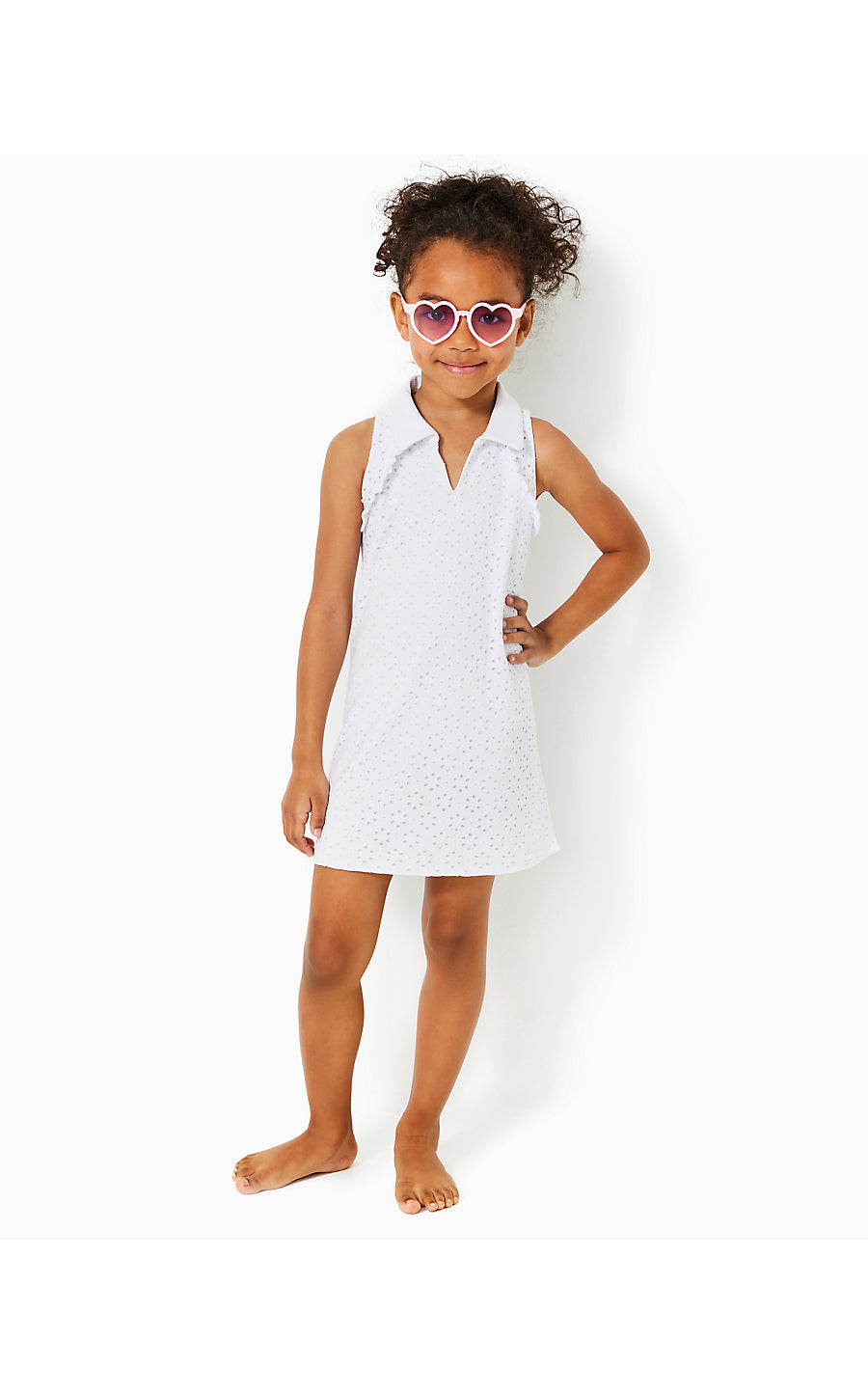 MINI MARTINA POLO DRESS - RESORT WHITE - MATCH POINT EYELET