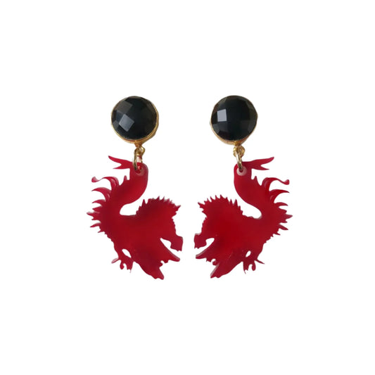 University ofSouth Carolina Mini Garnet Gamecock Earrings