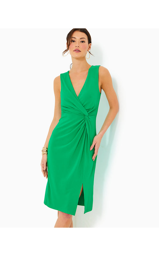 ODELLA V-NECK MIDI DRESS - BRAZILIAN GREEN