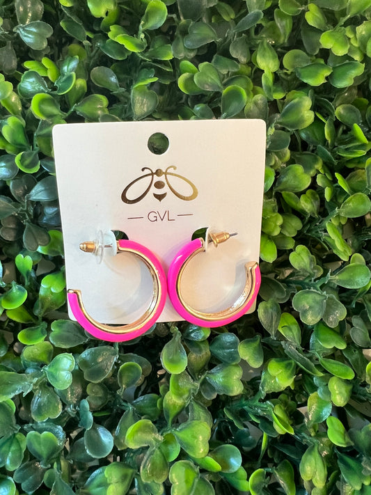 PINK + GOLD HOOPS