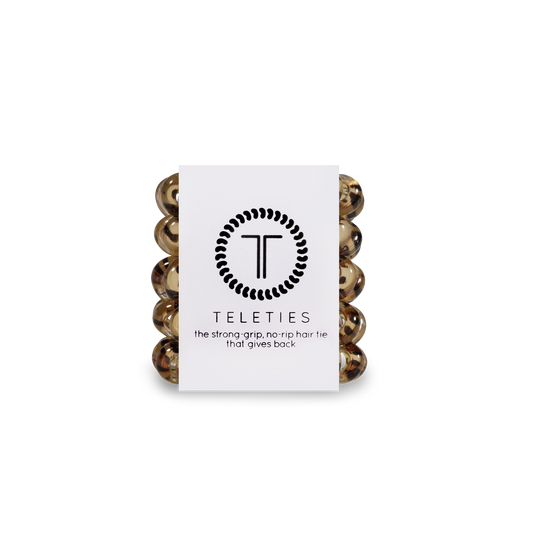 TELETIES - Spiral Hair Coils | Tiny | Leopard Hair Ties
