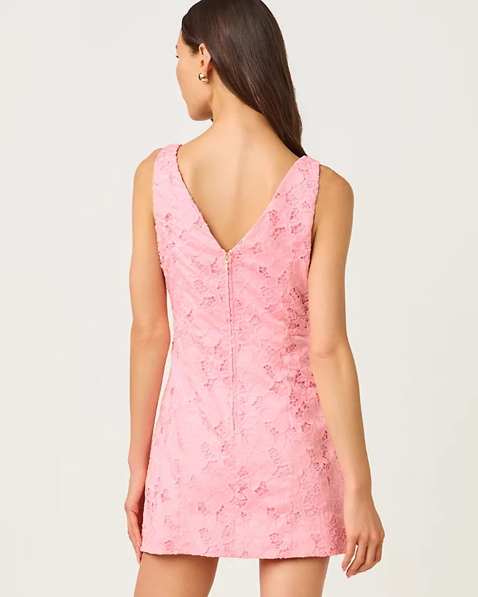 JULES SKIRTED ROMPER - CONCH SHELL PINK - FLOWER BUNCH CUT WORK EMBROIDERY
