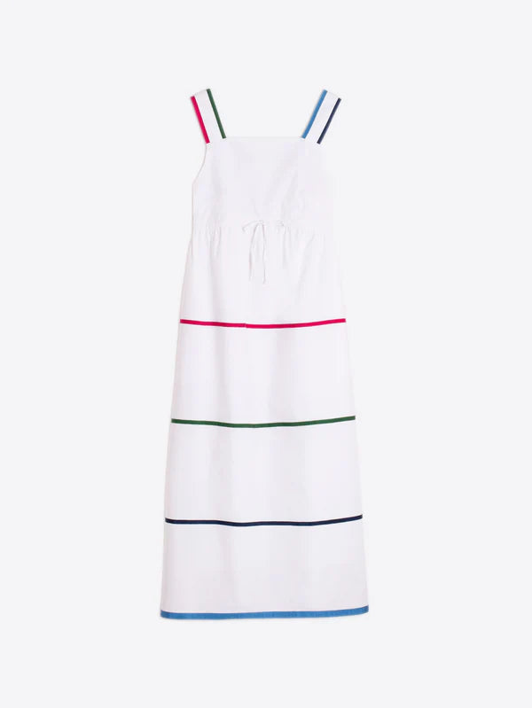 Poplin Dress - White and Colored Stripes