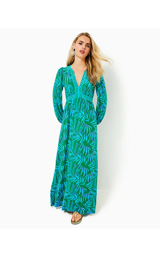 WEXLEE MAXI DRESS - FIDDLE LEAF GREEN - ITS A JUNGLE OUT THERE