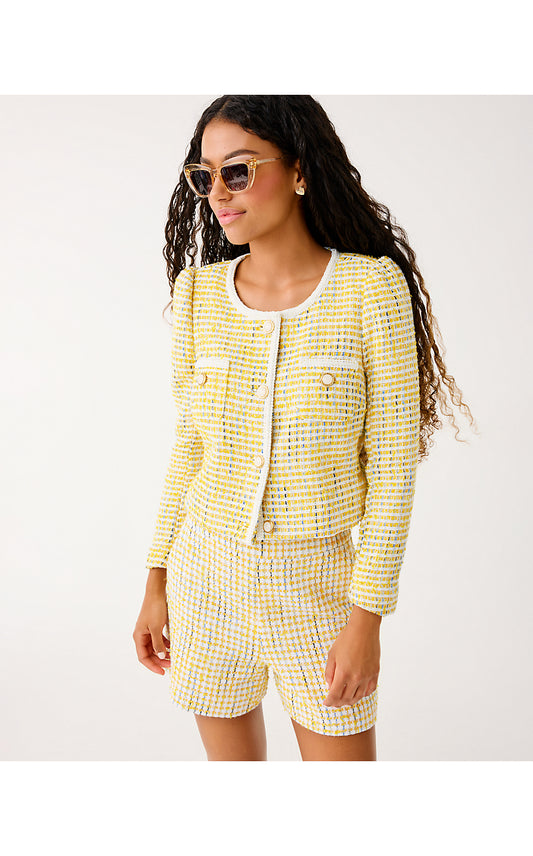 BRIAR JACKET - LIMONCELLO - SPACEDYE STRIPE BOUCLE